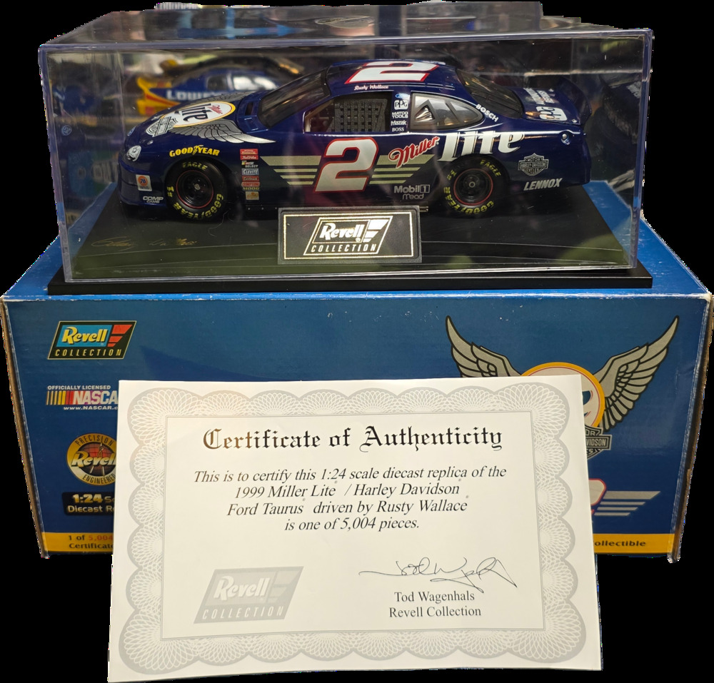 Rusty Wallace #2 Miller Lite Harley 1999 Ford Taurus Revell 1:24 1 of 5,004